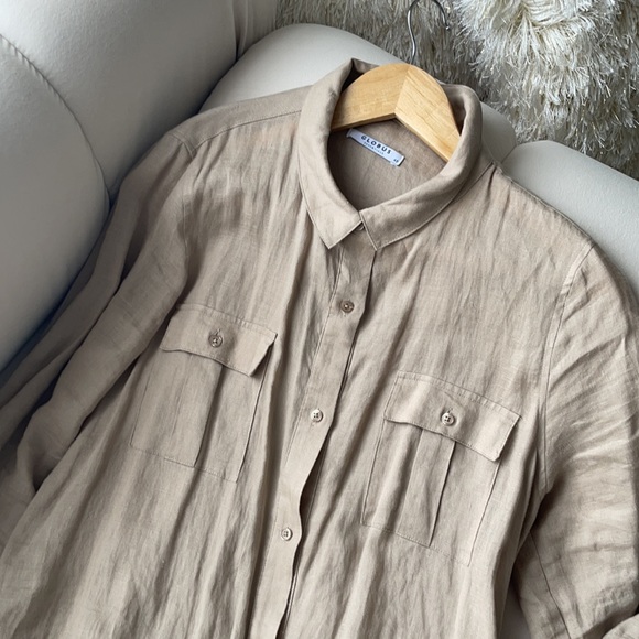 GLOBUS 100% Linen Shirt-Dress Size M - Picture 7 of 12